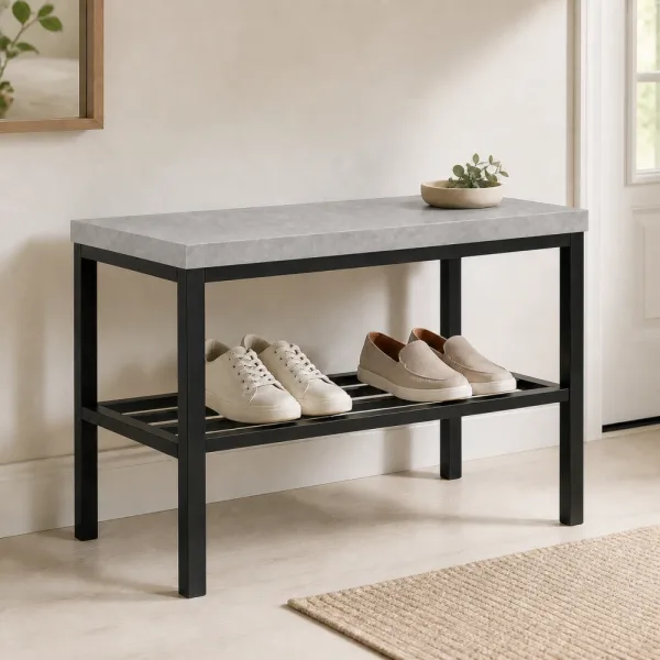 Stojak metalowy na buty - Beton