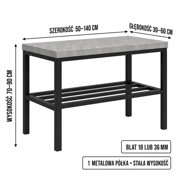 Stojak metalowy na buty - Beton