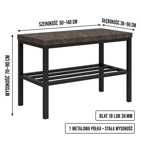 Stojak metalowy na buty - Beton Rdzawy