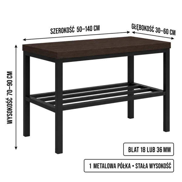 Stojak metalowy na buty - Wenge
