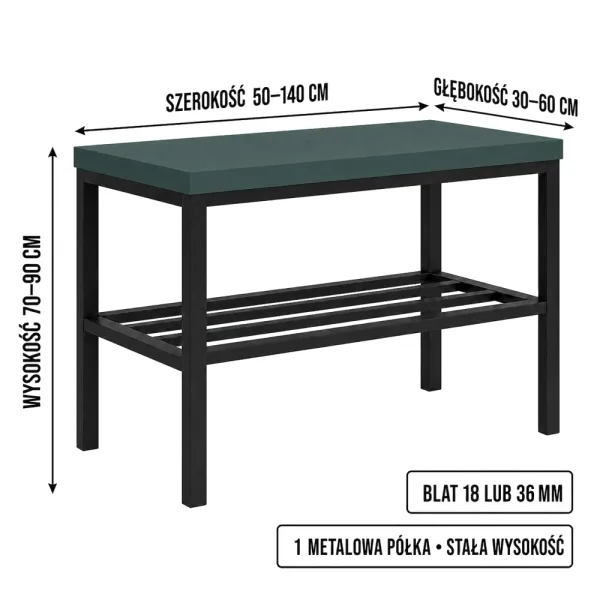 Stojak metalowy na buty - Zielony