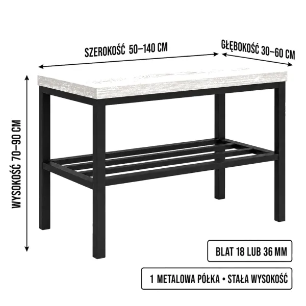 Stojak metalowy na buty - Sosna