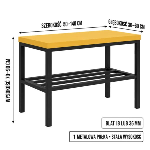 Stojak metalowy na buty - Żółty