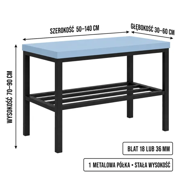 Stojak metalowy na buty - Niebieski
