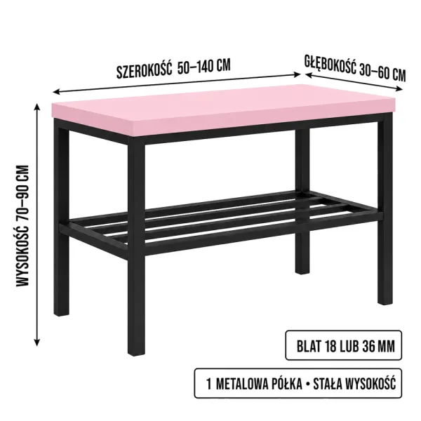 Stojak metalowy na buty - Różowy