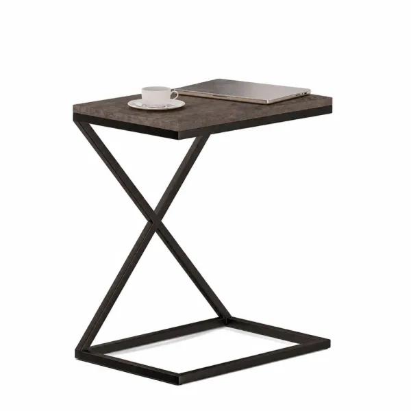 Stolik metalowy X - Beton Rdzawy