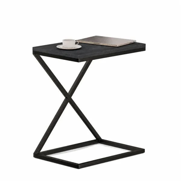 Stolik metalowy X - Beton Czarny