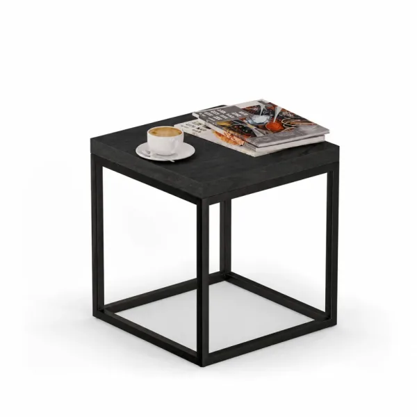 Stolik kawowy metalowy - Beton Czarny