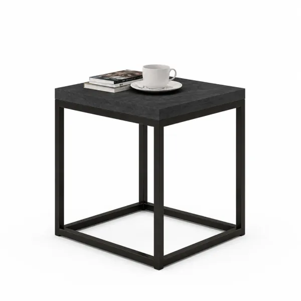Stolik kawowy metalowy - Beton Czarny