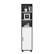 Regał z drzwiami Kuba - Czarny / Biały