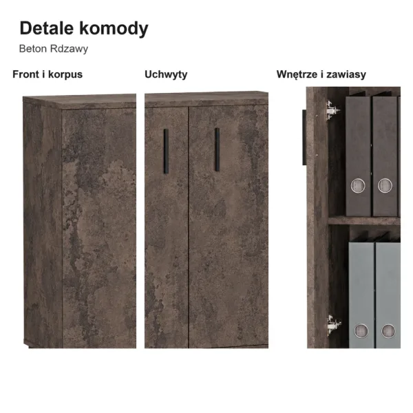 Komoda biurowa na dokumenty - Beton Rdzawy