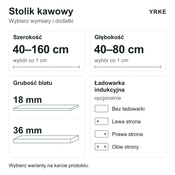 Stolik kawowy - Dąb Kamienny