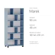 Regał z półkami Marek - Niebieski