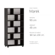 Regał z półkami Marek - Czarny