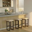 Hoker tapicerowany loft - Beż ekoskóra  